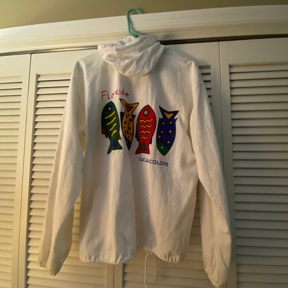 Full Zippered Light Weight Hoodie /Beach Cover Up FLORIDA LOCAL COLORS/FISH - Picture 2 of 3
